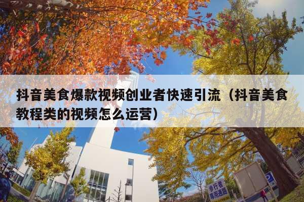 抖音美食爆款视频创业者快速引流(抖音美食教程类的视频怎么运营)