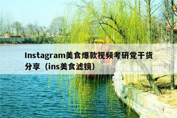 Instagram美食爆款视频考研党干货分享（ins美食滤镜）