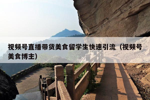 视频号直播带货美食留学生快速引流（视频号美食博主）