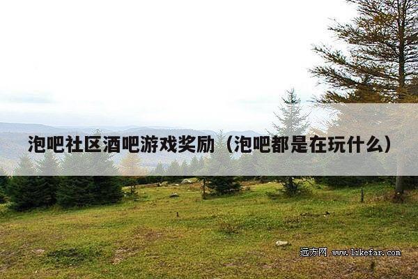 泡吧社区酒吧游戏奖励（泡吧都是在玩什么）