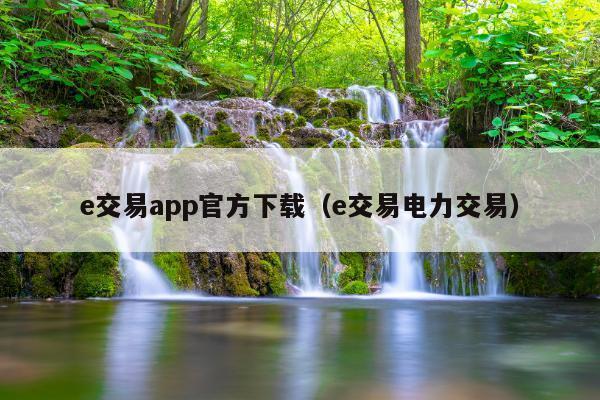 e交易app官方下载（e交易电力交易）