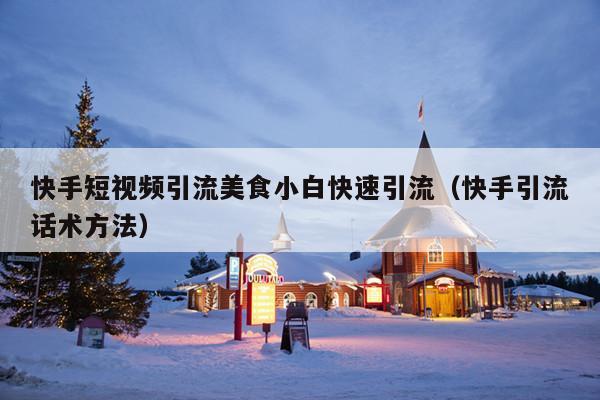 快手短视频引流美食小白快速引流（快手引流话术方法）
