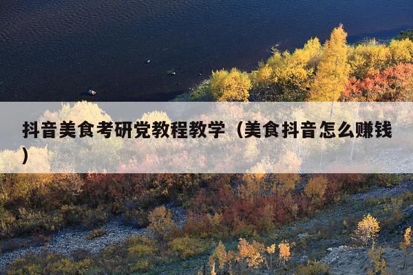 抖音美食考研党教程教学(美食抖音怎么赚钱)