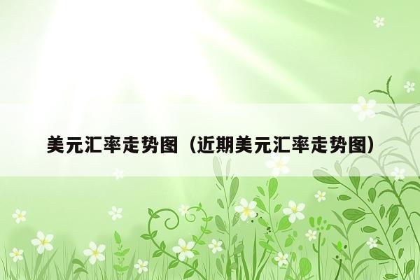 美元汇率走势图(近期美元汇率走势图)
