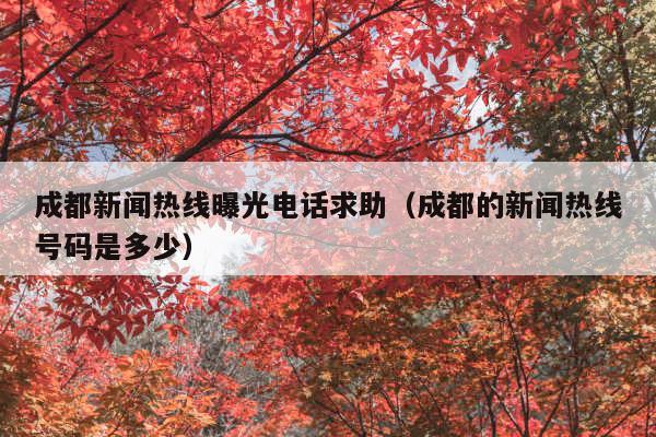成都新闻热线曝光电话求助(成都的新闻热线号码是多少)