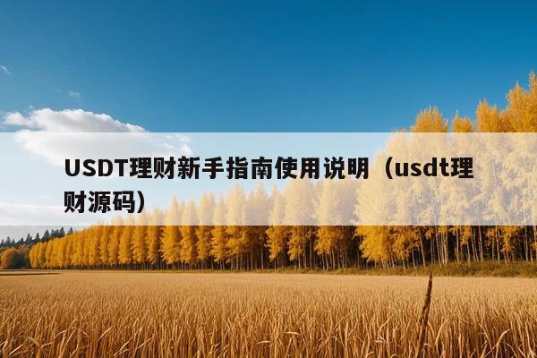 USDT理财新手指南使用说明(usdt理财源码)