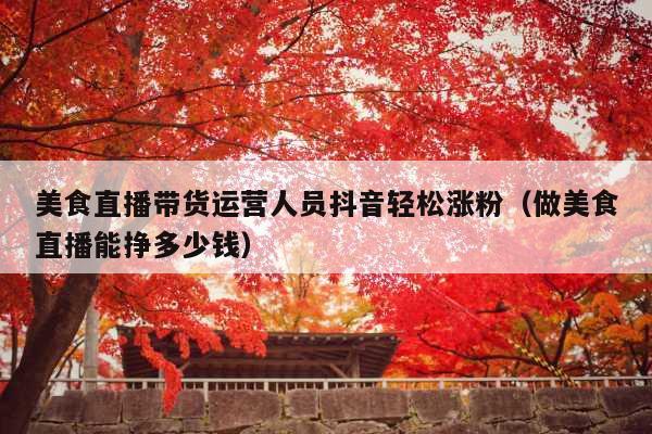 美食直播带货运营人员抖音轻松涨粉(做美食直播能挣多少钱)