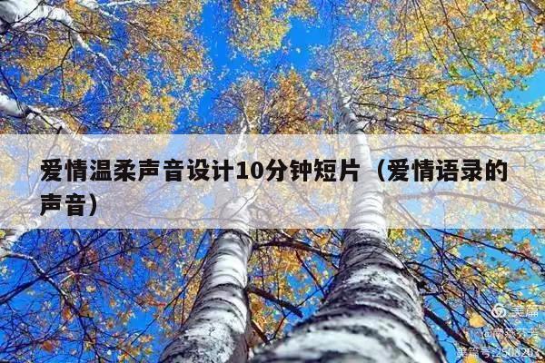 爱情温柔声音设计10分钟短片(爱情语录的声音)