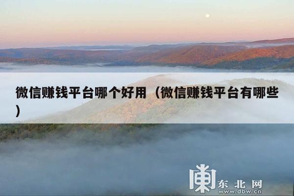 微信赚钱平台哪个好用(微信赚钱平台有哪些)