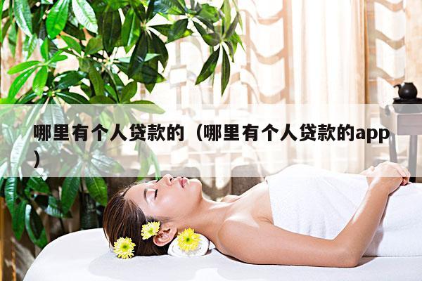 哪里有个人贷款的(哪里有个人贷款的app)