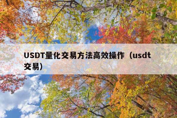 USDT量化交易方法高效操作(usdt 交易)