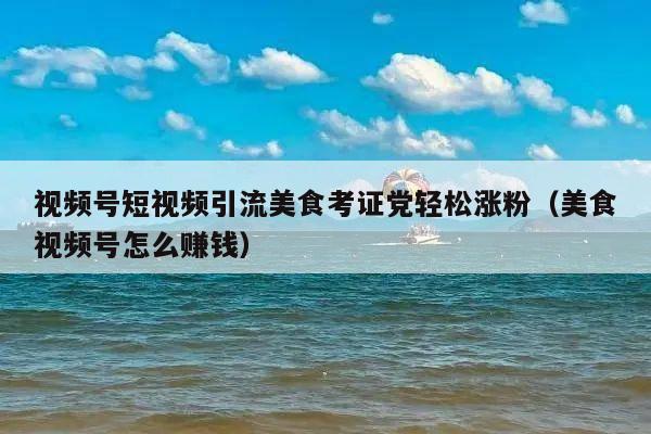 视频号短视频引流美食考证党轻松涨粉(美食视频号怎么赚钱)