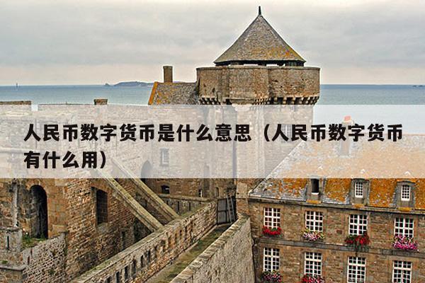 人民币数字货币是什么意思(人民币数字货币有什么用)