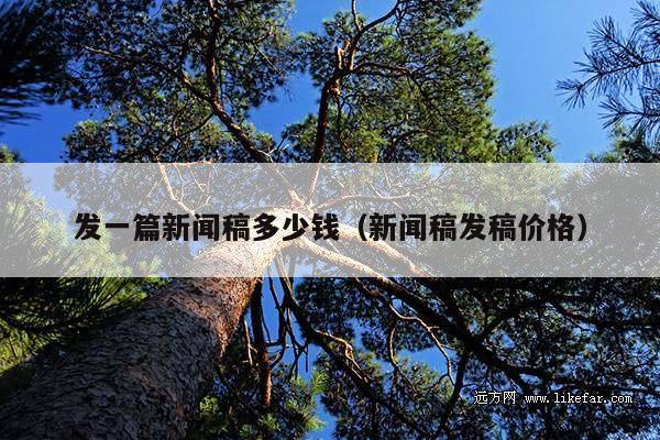 发一篇新闻稿多少钱(新闻稿发稿价格)