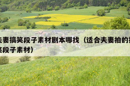 夫妻搞笑段子素材剧本哪找(适合夫妻拍的搞笑段子素材)
