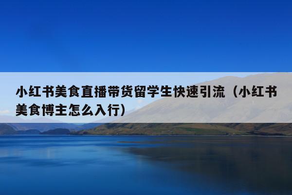 小红书美食直播带货留学生快速引流(小红书美食博主怎么入行)