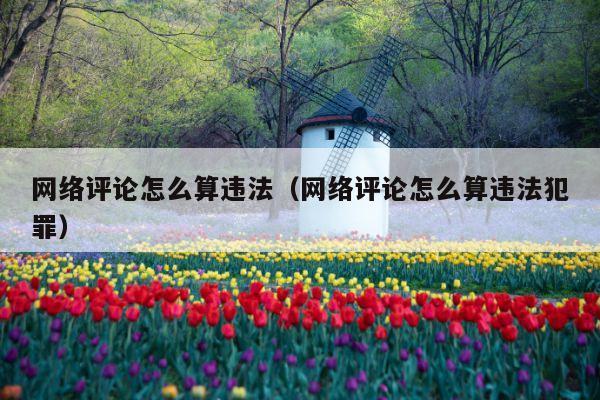 网络评论怎么算违法(网络评论怎么算违法犯罪)