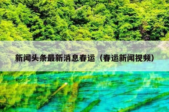 新闻头条最新消息春运(春运新闻视频)