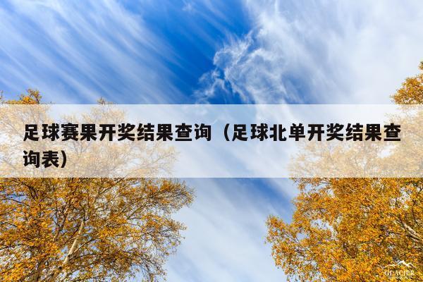 足球赛果开奖结果查询(足球北单开奖结果查询表)
