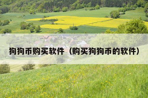 狗狗币购买软件(购买狗狗币的软件)