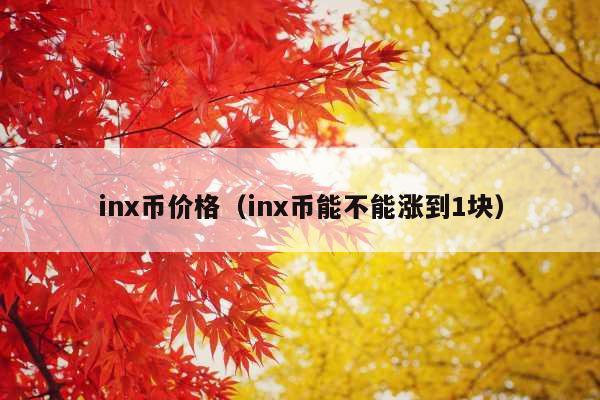 inx币价格(inx币能不能涨到1块)