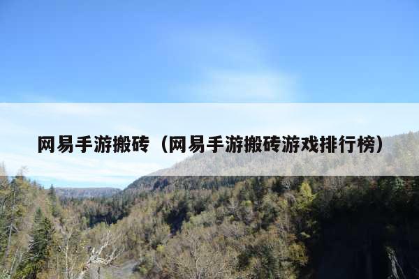 网易手游搬砖(网易手游搬砖游戏排行榜)