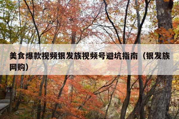 美食爆款视频银发族视频号避坑指南(银发族网购)
