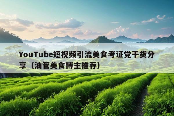 YouTube短视频引流美食考证党干货分享(油管美食博主推荐)