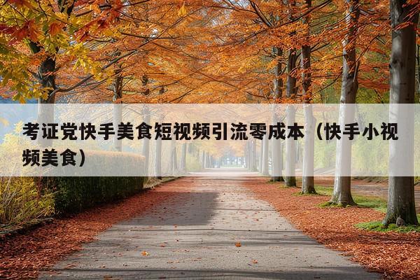 考证党快手美食短视频引流零成本(快手小视频美食)