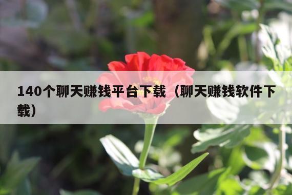140个聊天赚钱平台下载(聊天赚钱软件下载)
