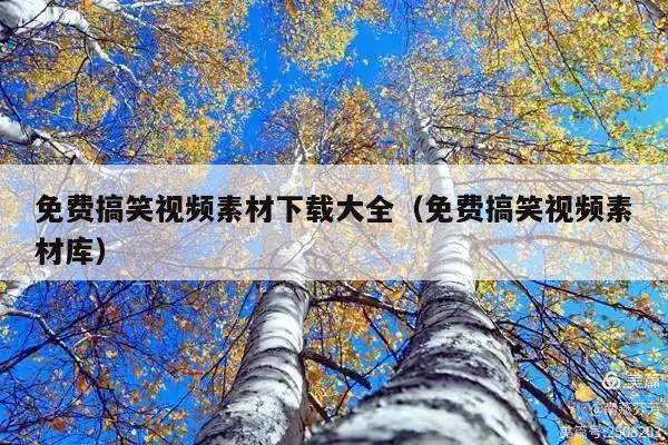 免费搞笑视频素材下载大全(免费搞笑视频素材库)