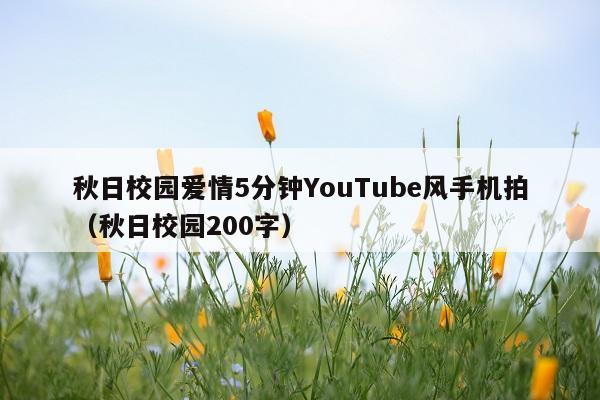 秋日校园爱情5分钟YouTube风手机拍(秋日校园200字)