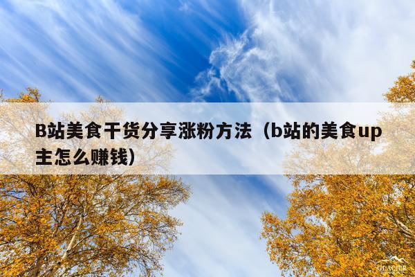 B站美食干货分享涨粉方法(b站的美食up主怎么赚钱)