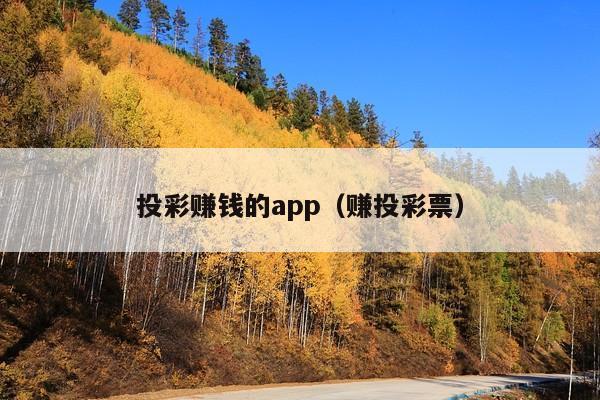 投彩赚钱的app(赚投彩票)