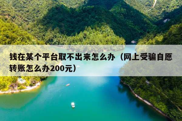 钱在某个平台取不出来怎么办(网上受骗自愿转账怎么办200元)