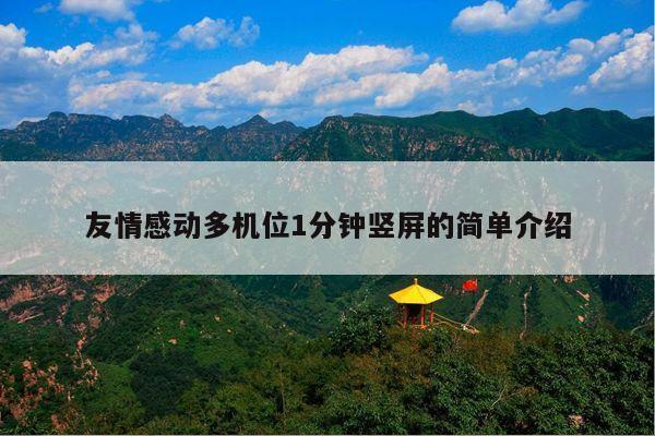 友情感动多机位1分钟竖屏的简单介绍