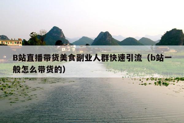 B站直播带货美食副业人群快速引流(b站一般怎么带货的)
