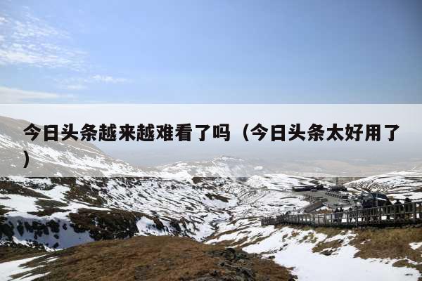今日头条越来越难看了吗(今日头条太好用了)