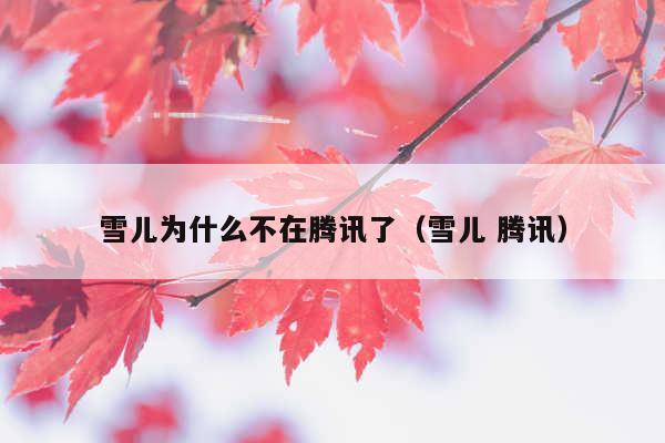 雪儿为什么不在腾讯了(雪儿 腾讯)