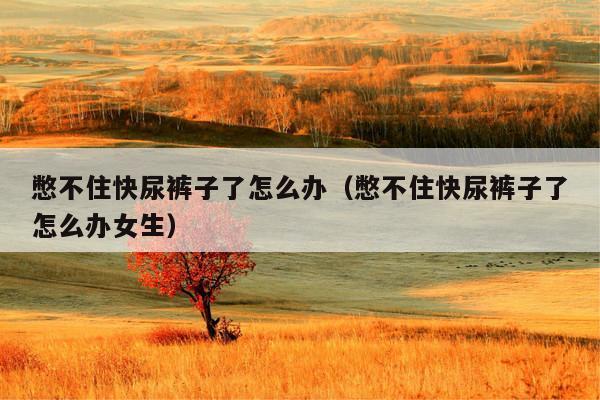 憋不住快尿裤子了怎么办(憋不住快尿裤子了怎么办女生)