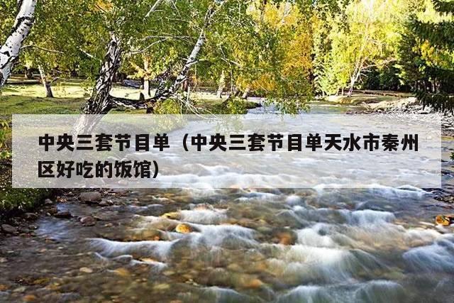 中央三套节目单(中央三套节目单天水市秦州区好吃的饭馆)