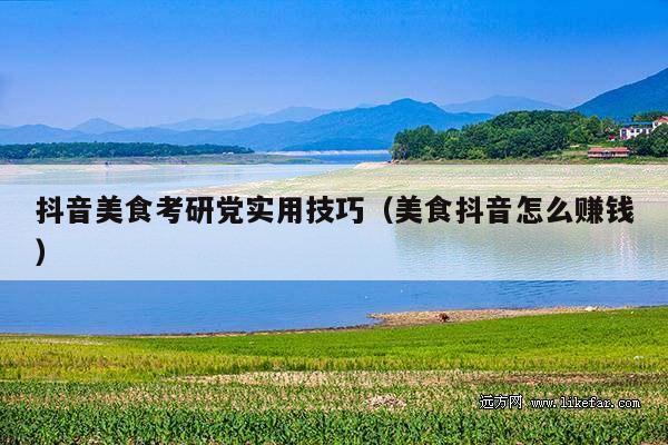 抖音美食考研党实用技巧(美食抖音怎么赚钱)