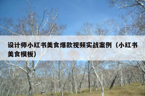 设计师小红书美食爆款视频实战案例(小红书美食模板)
