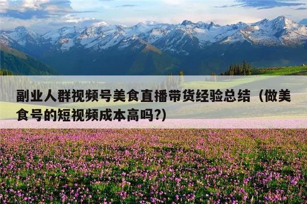 副业人群视频号美食直播带货经验总结(做美食号的短视频成本高吗?)