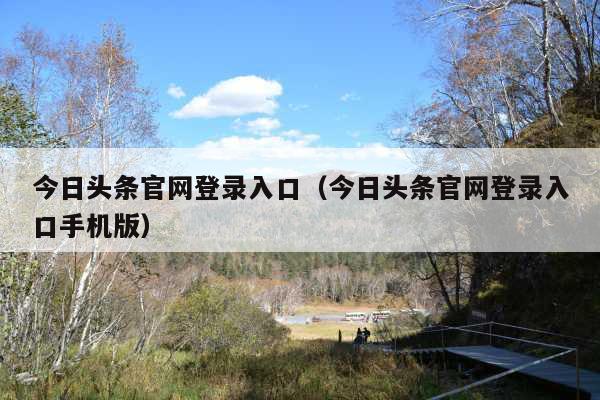 今日头条官网登录入口(今日头条官网登录入口手机版)