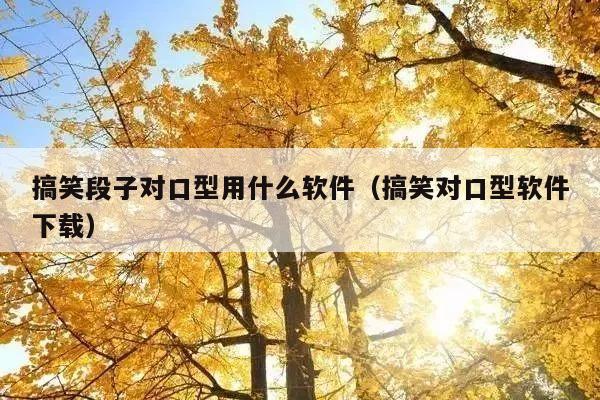 搞笑段子对口型用什么软件(搞笑对口型软件下载)