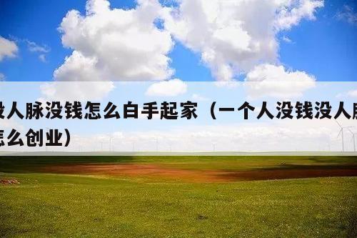 没人脉没钱怎么白手起家(一个人没钱没人脉怎么创业)