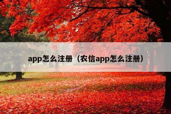 app怎么注册（农信app怎么注册）