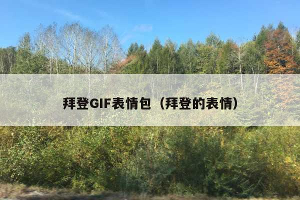拜登GIF表情包(拜登的表情)
