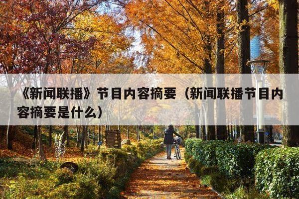 《新闻联播》节目内容摘要(新闻联播节目内容摘要是什么)